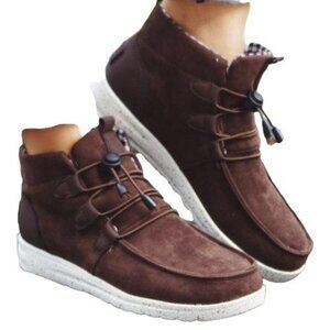 ROSY - Coffee Laced-Front Ankle Boot (9/9.5)